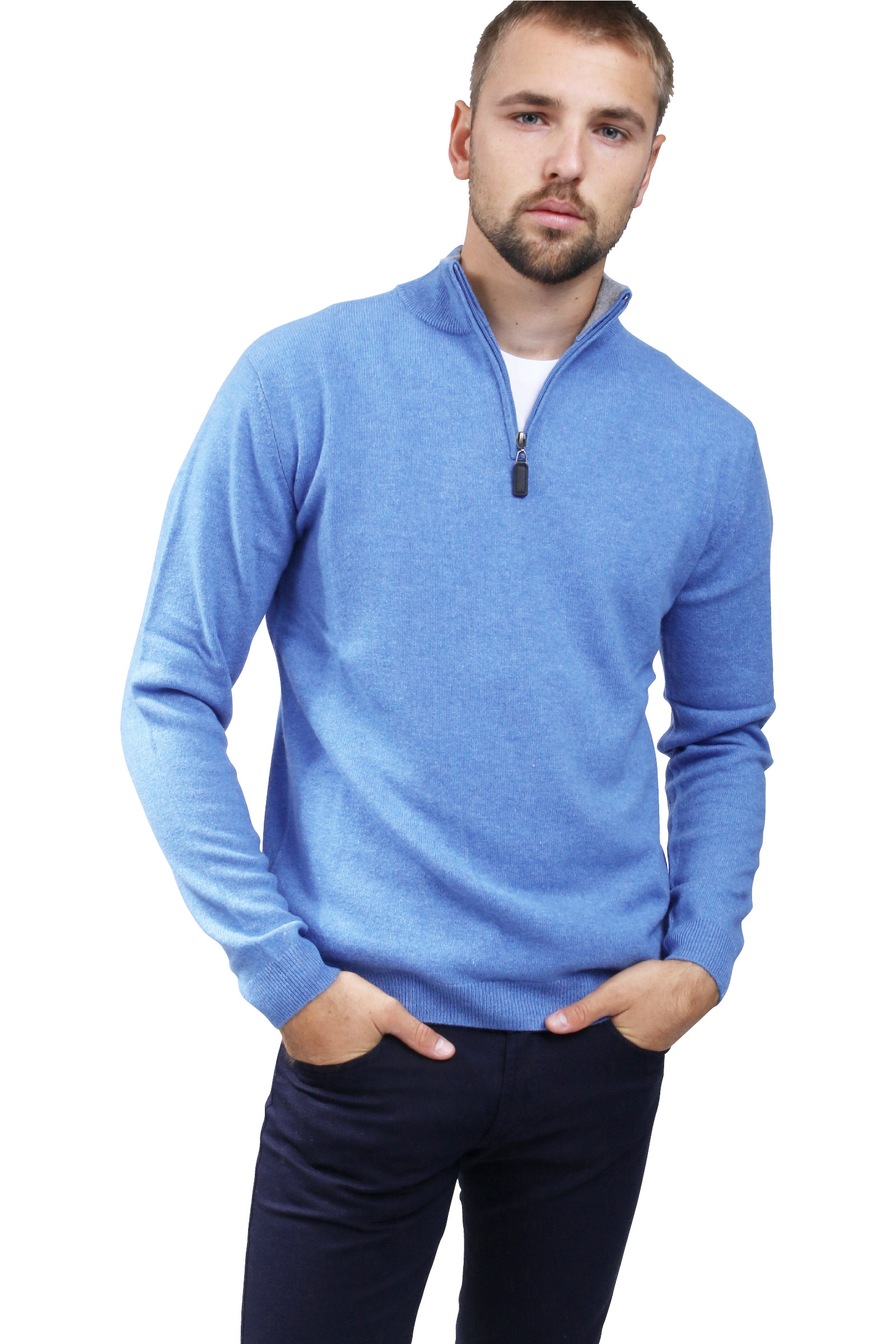 Pull camionneur cachemire bicolore DIEGO GARCIA