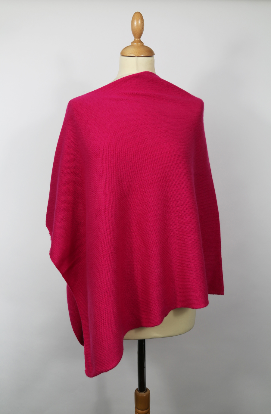 Poncho 4 fils cachemire CARLOTTA Framboise