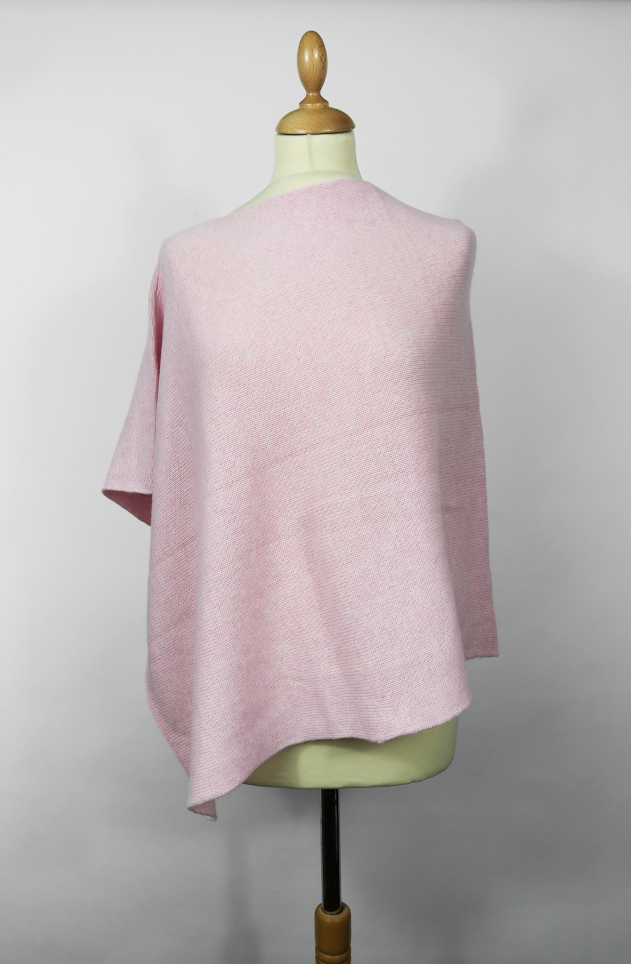 Poncho 4 fils cachemire MARIANNE Rose quartz