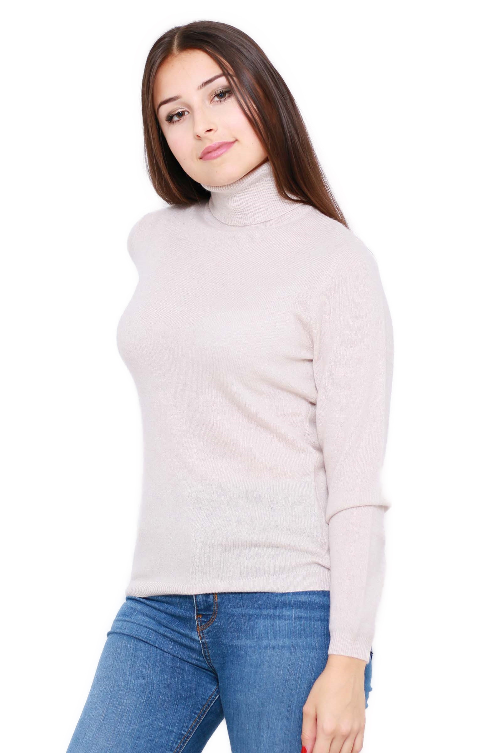 Pull ajusté 100% cachemire col roulé Femme DIEGO GARCIA 