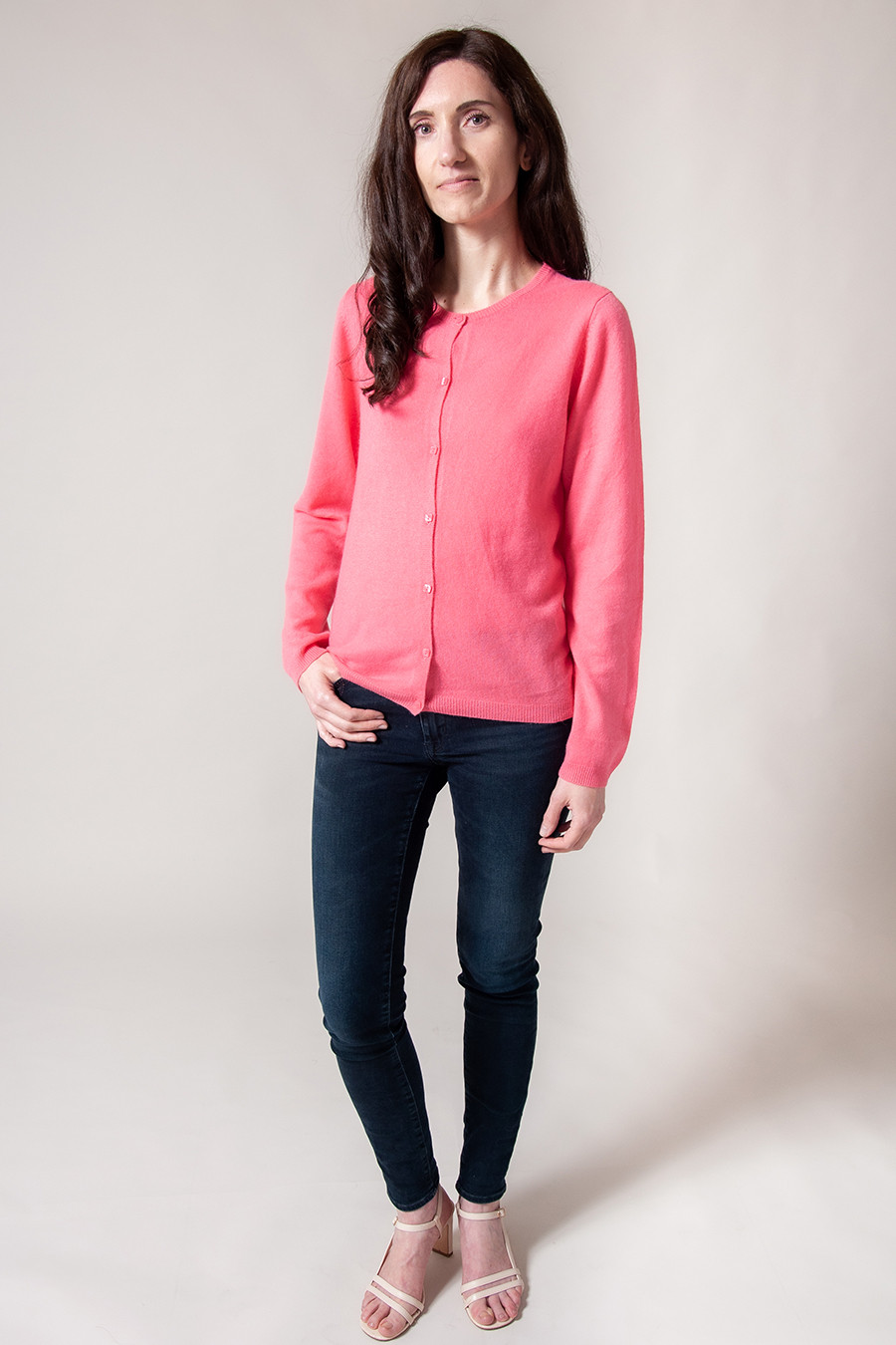 Gilet cachemire femme col rond JOPIE - FADANEL