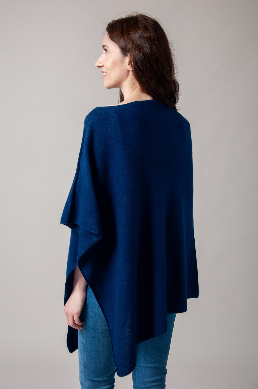 Poncho cachemire ALTA Bleu marine 