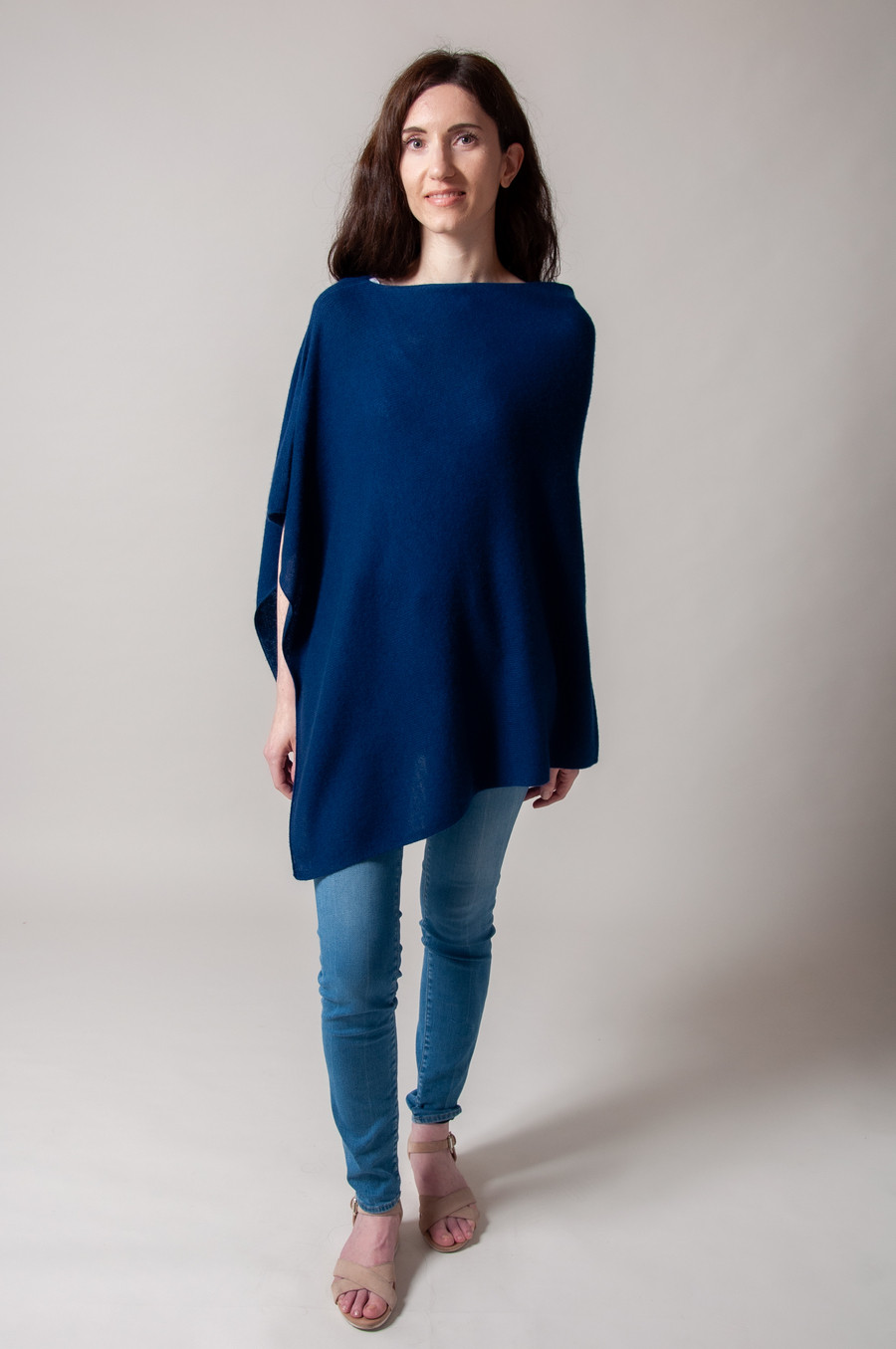 Poncho cachemire ALTA Bleu marine 