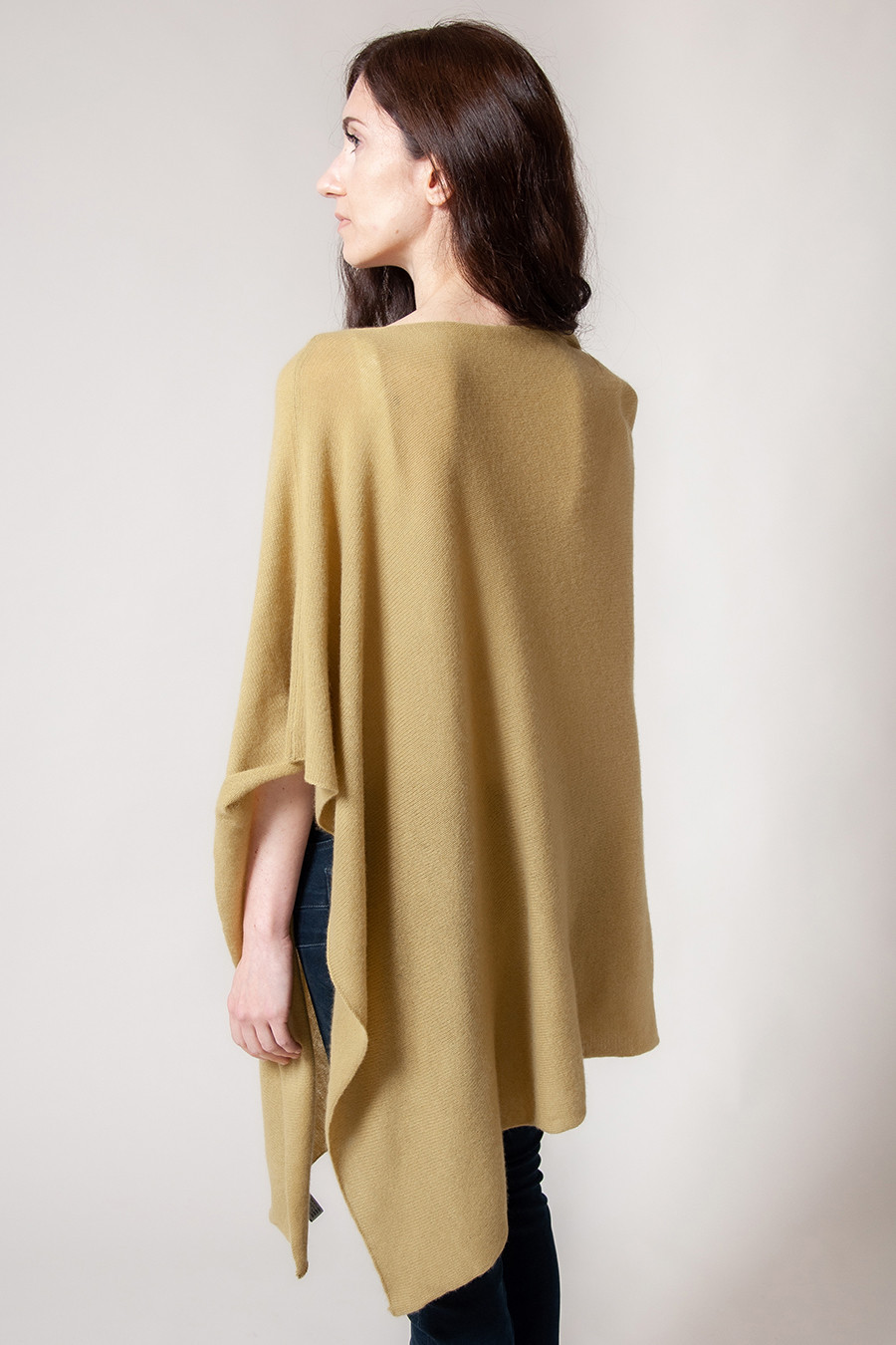 Poncho cachemire ELODIE Vert olive