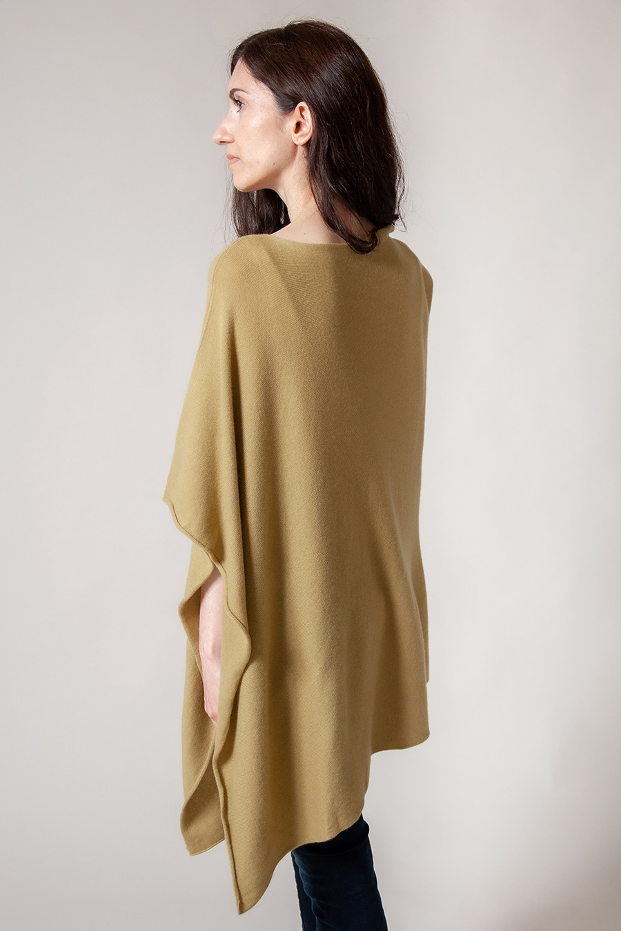 Poncho cachemire KATARINA Vert olive