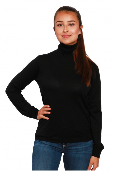 Sous-pull femme col roulé laine et soie