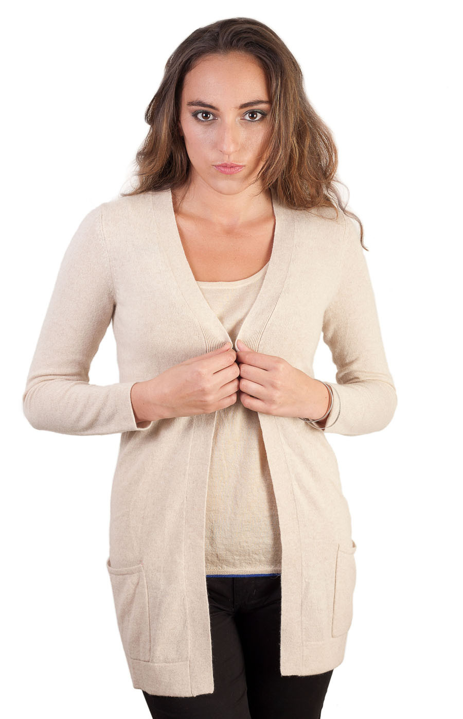 gilet long avec bouton femme