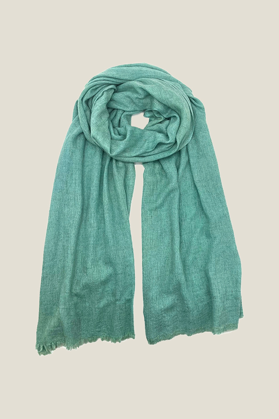 Echarpe pashmina cachemire PAUKA Vert opaline