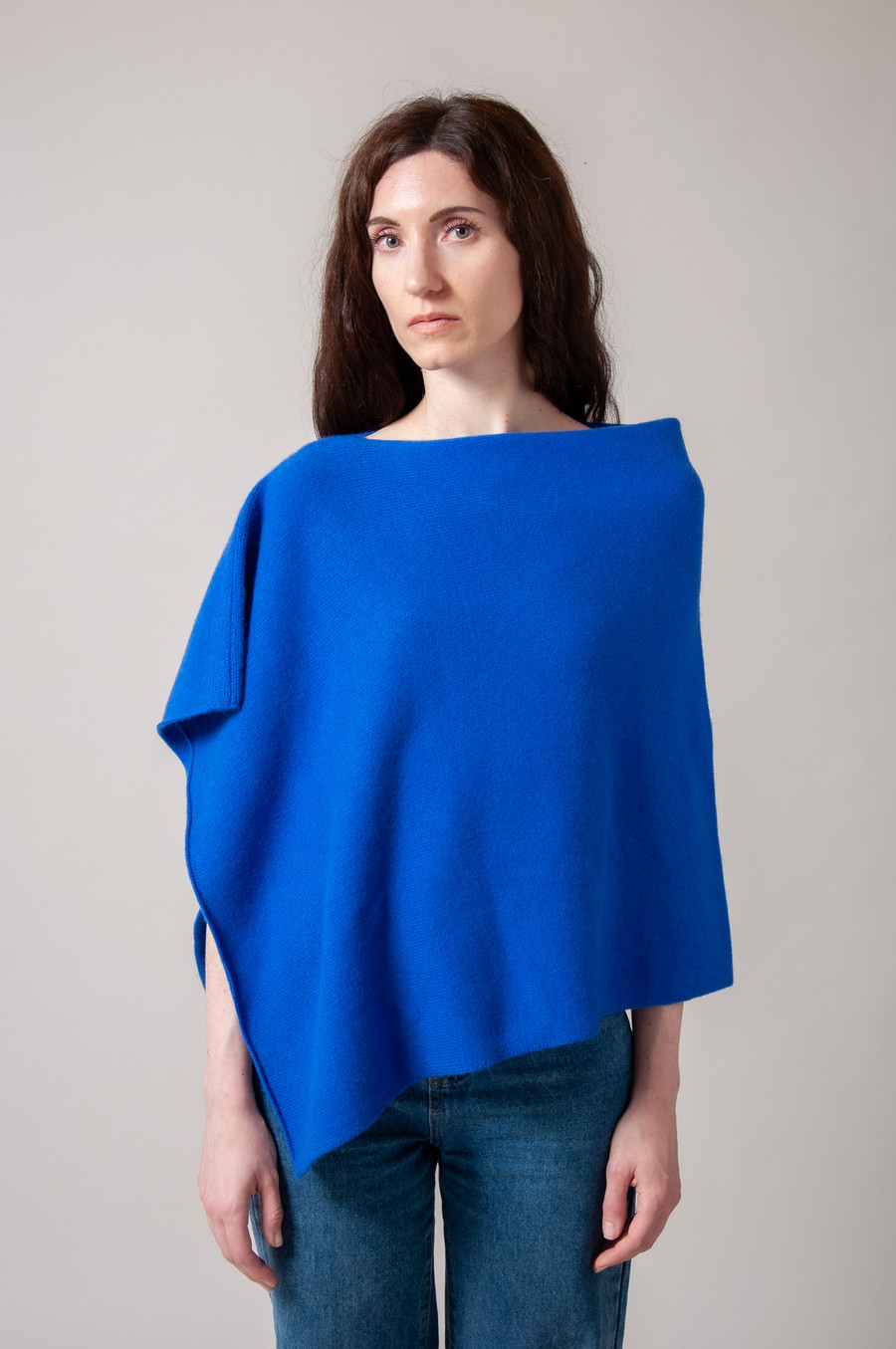 Poncho cachemire ELECTRA Bleu électrique