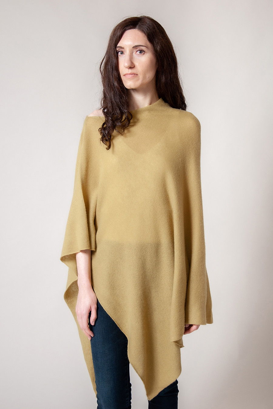 Poncho cachemire ELODIE Vert olive