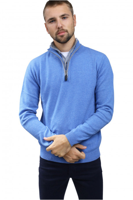 Pull camionneur cachemire homme double col - DIEGO GARCIA