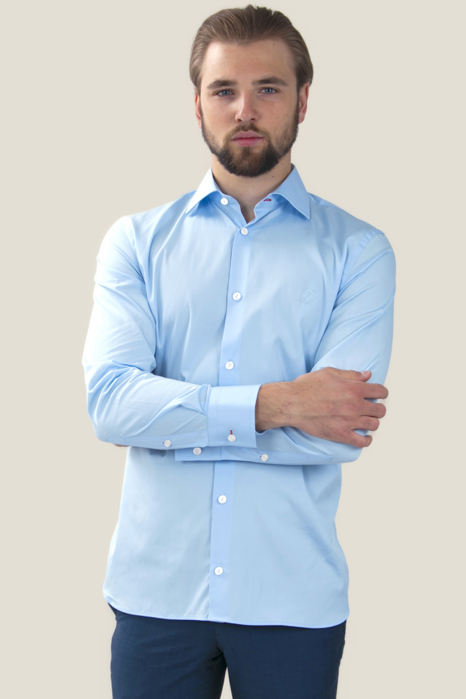 Chemise Executive coupe ajustée - DIEGO GARCIA bleu ciel