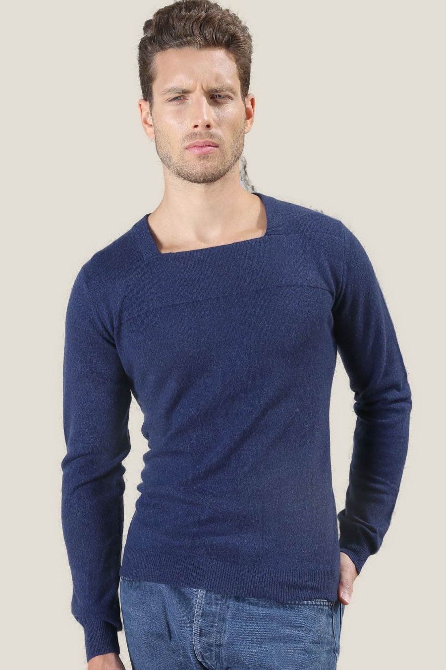 Pull cachemire homme DARRION-BLEU-