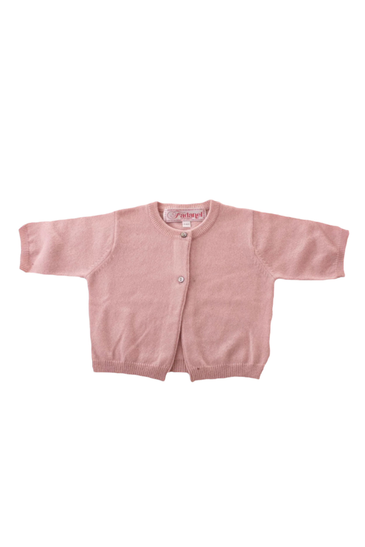 gilet col rond rose en cachemire (fille)