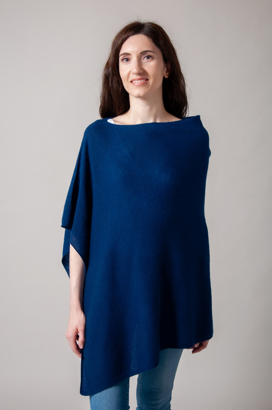 Poncho cachemire ALTA Bleu marine 