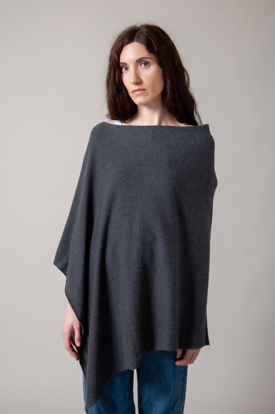 Poncho cachemire ARGOS Gris anthracite 