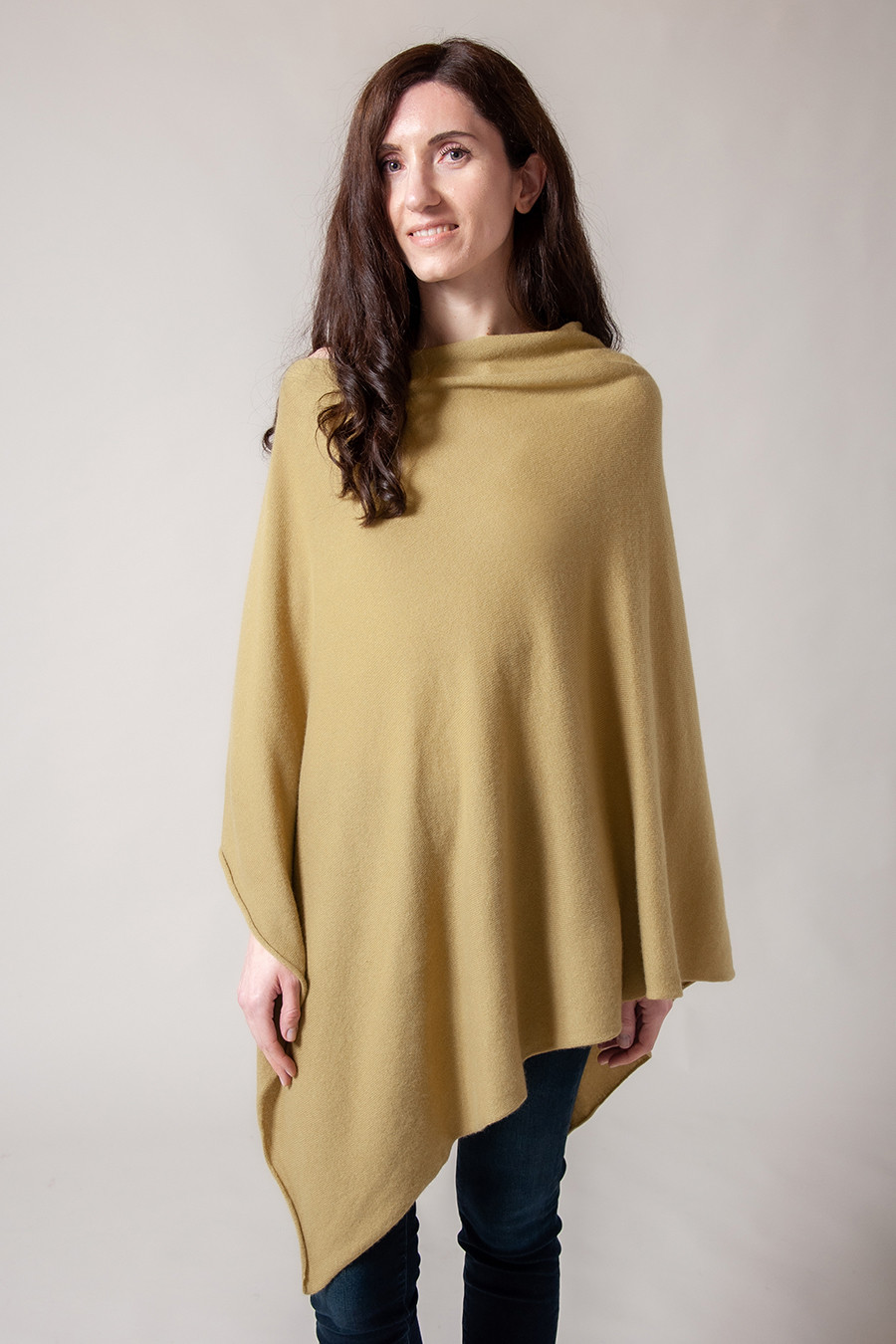 Poncho cachemire KATARINA Vert olive