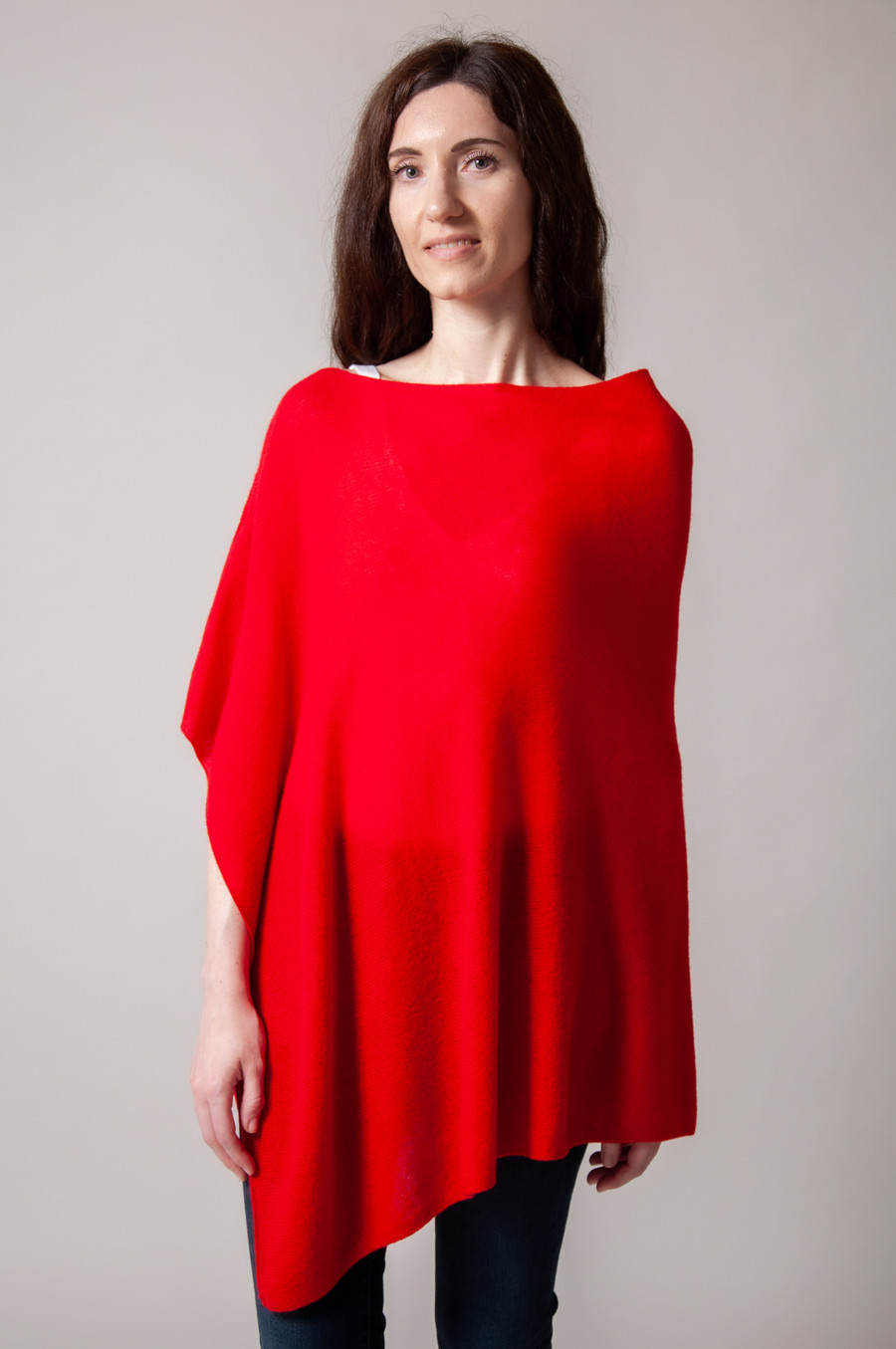 Poncho cachemire RAFAEL Rouge