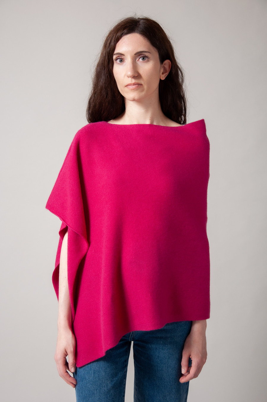 Poncho cachemire SAMBA Rose sangria