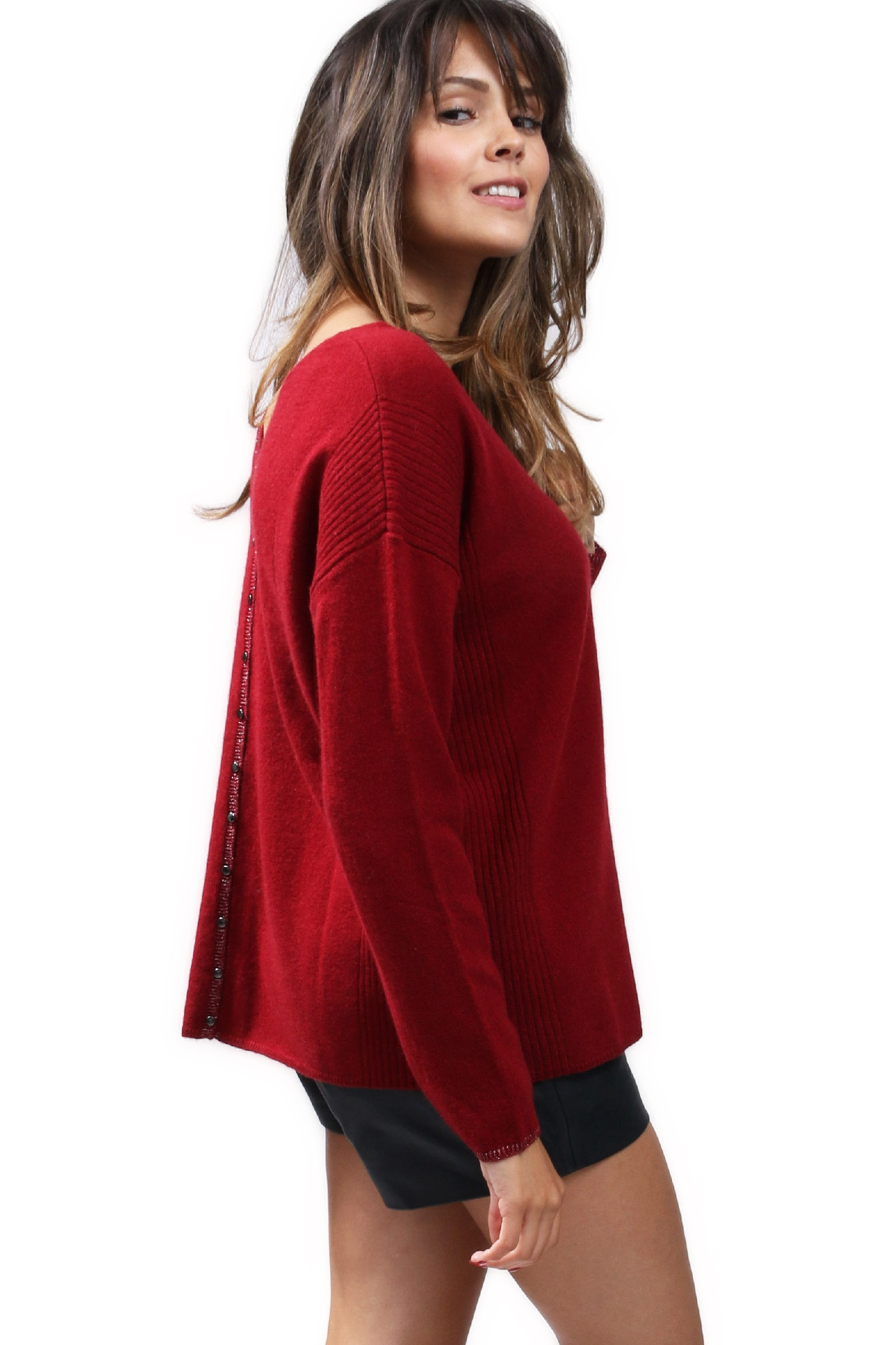 Pull boutonné dos best sale