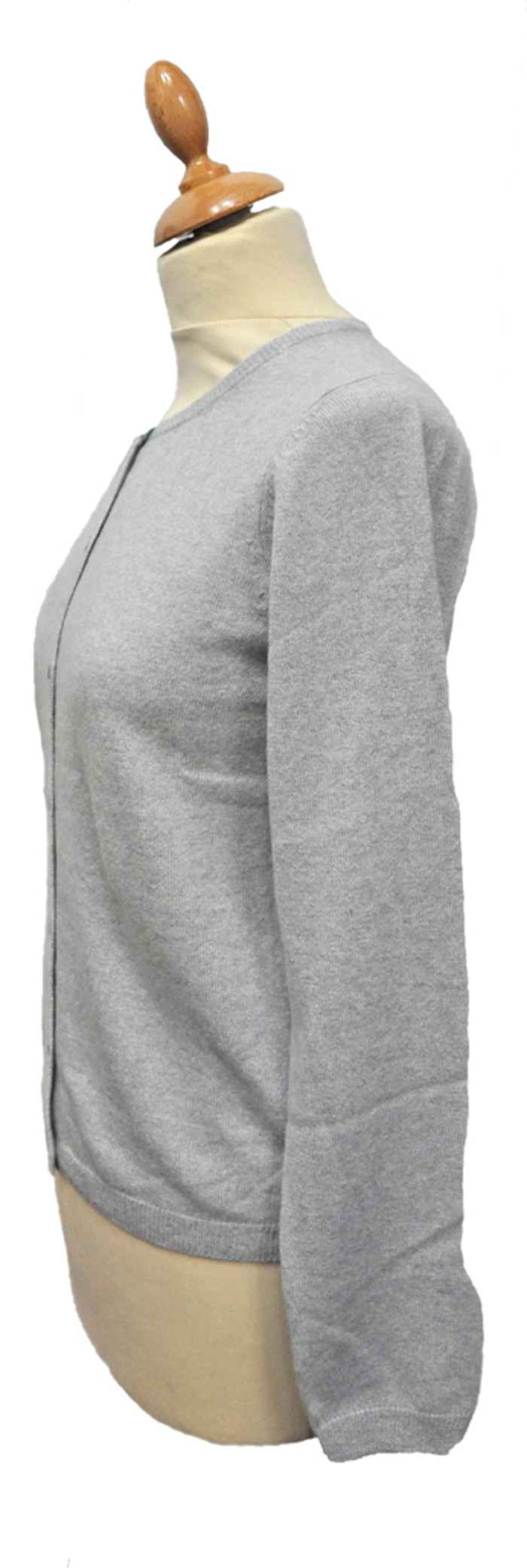 Gilet cachemire femme col rond gris JOSIE