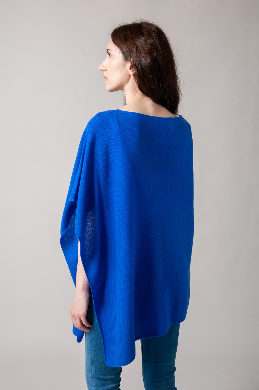 Poncho cachemire femme MARBELLA bleu saphir