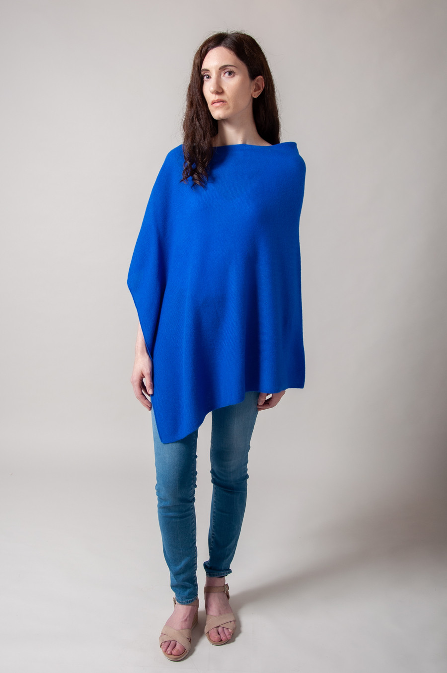 Poncho cachemire femme MARBELLA bleu saphir