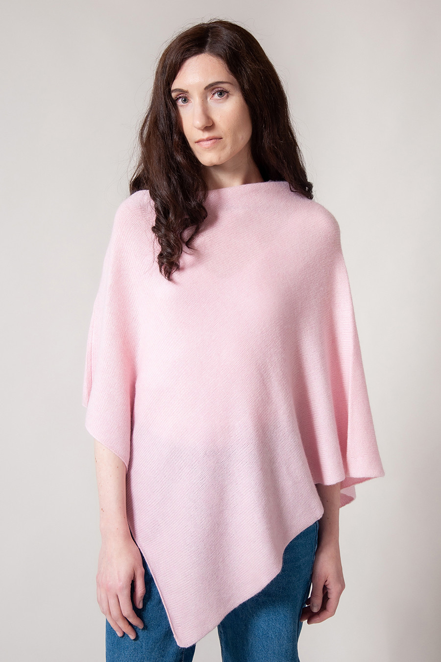 Poncho 4 fils cachemire MARIANNE Rose quartz (Poncho)