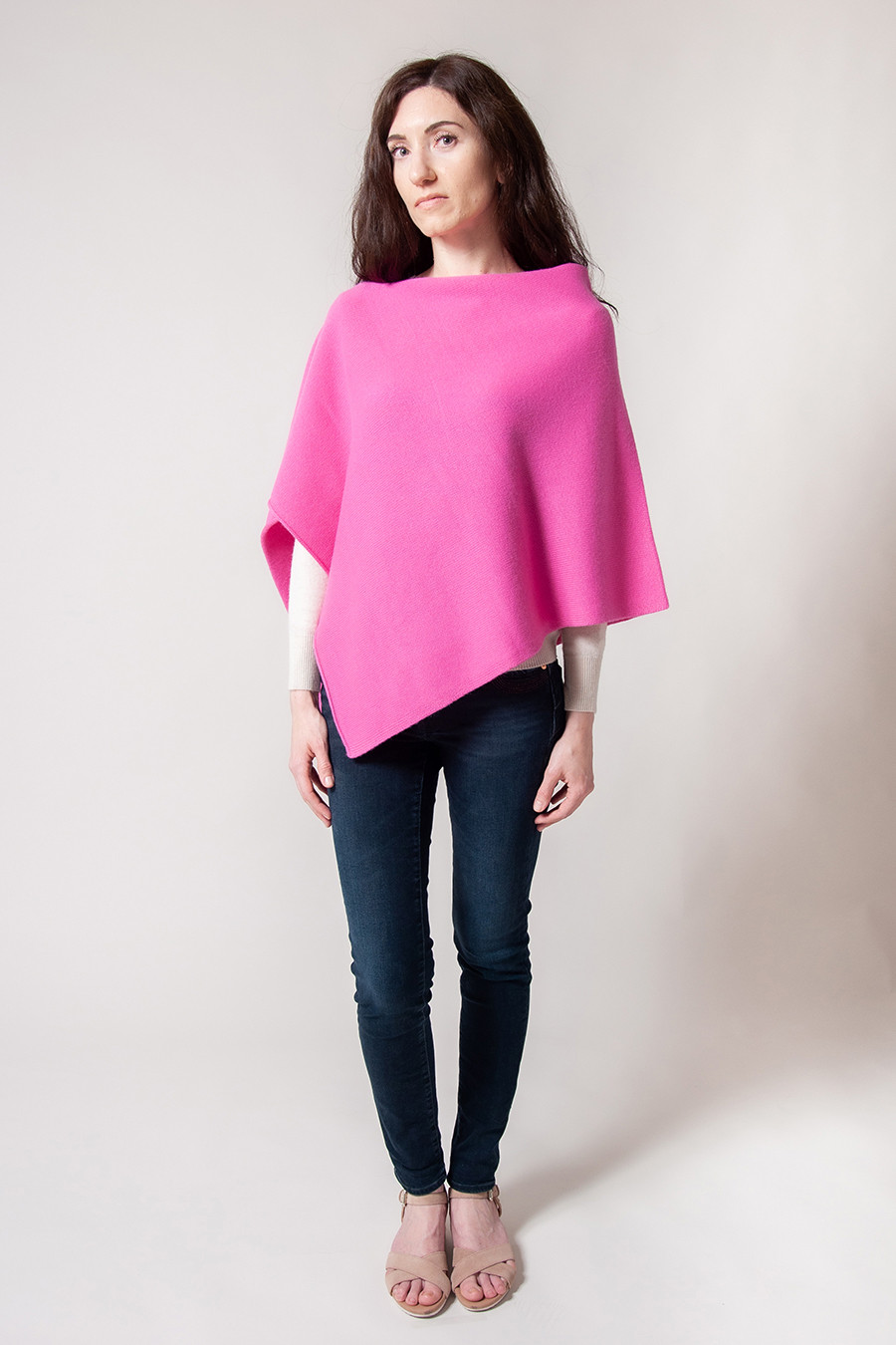 Pink deals cashmere poncho