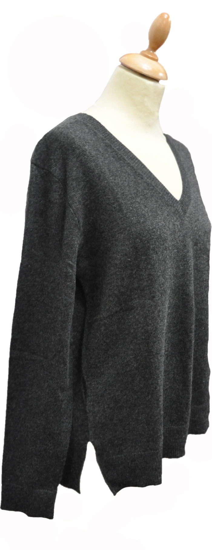 Pull col best sale v gris femme