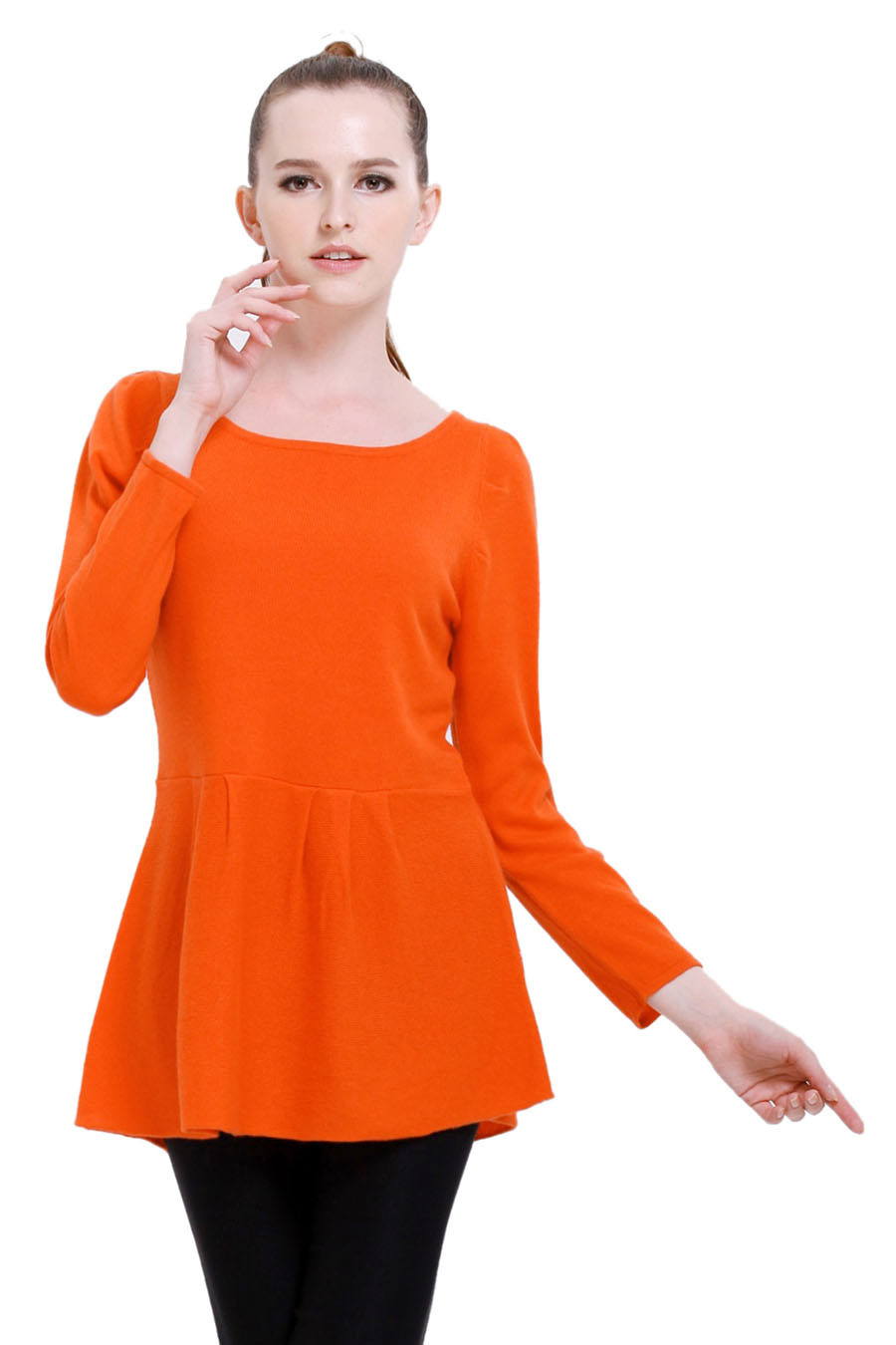 Pull yack femme SANKAR orange pop