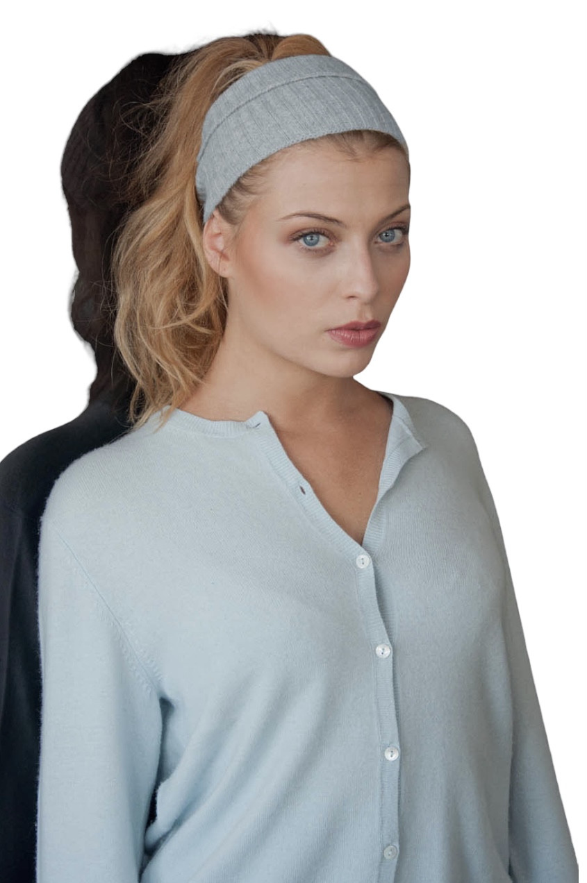 Pastel blue cashmere headband