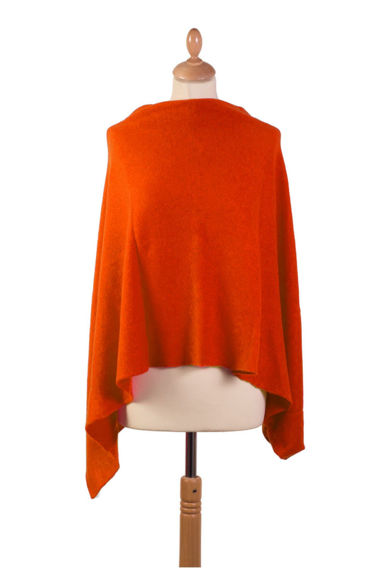 Orange cashmere poncho clearance