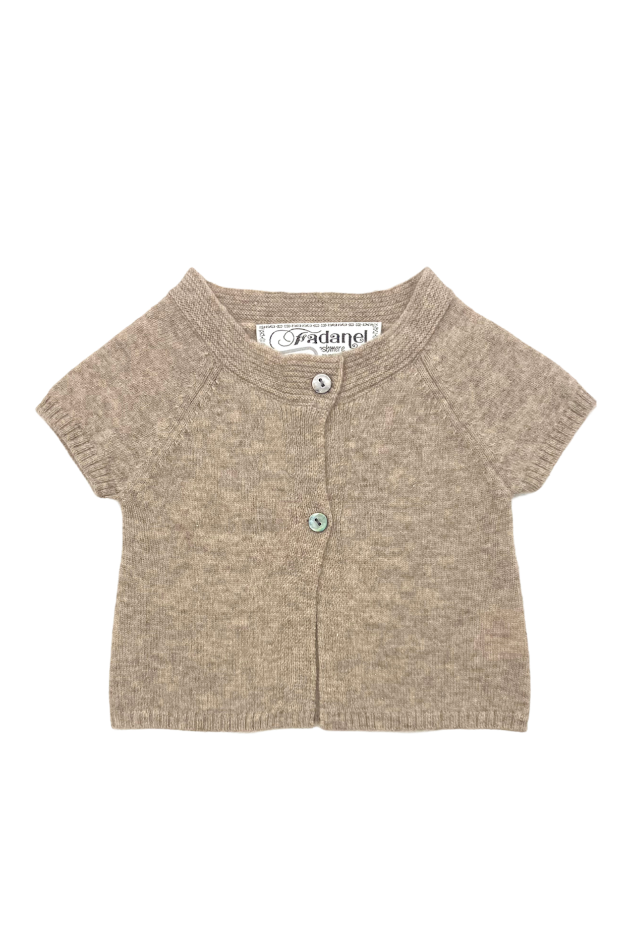 Gilet manches courtes en cachemire beige pour enfant