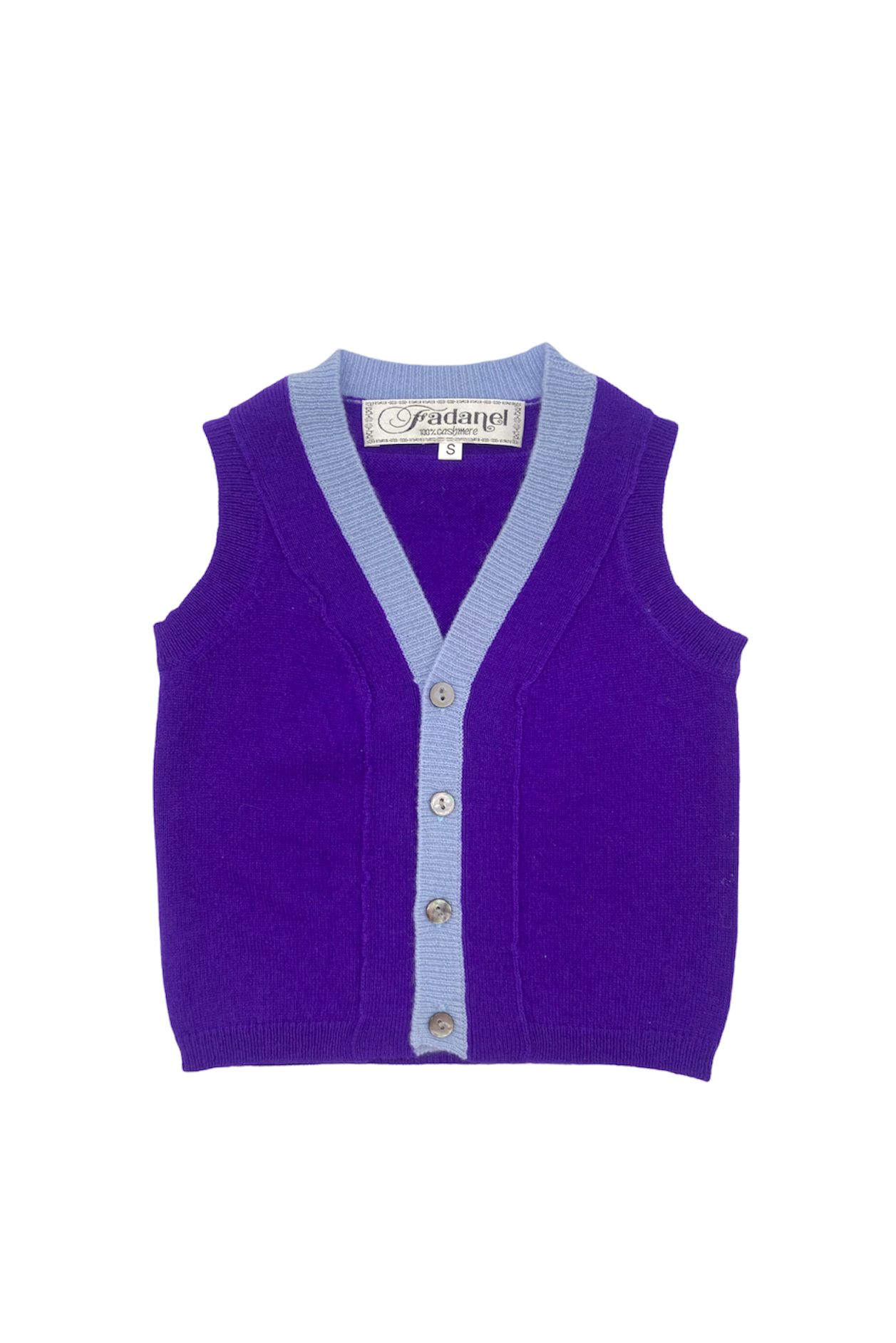 Gilet débardeur cachemire sans manches bicolore violet pour enfant