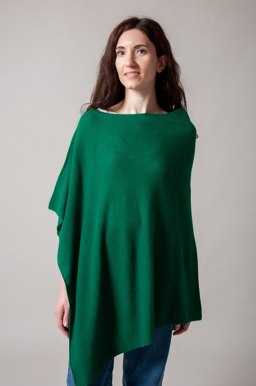 Poncho cachemire MICHELLE Vert forêt