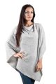 Poncho cachemire femme gris clair