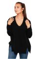 Pull long col V Oversize femme 100% cachemire - DIEGO GARCIA