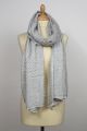 pashmina cachemire PAOLA à chevrons gris clair