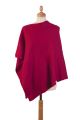 Poncho 4 fils cachemire MIZAR Rouge rubis
