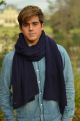  Pashmina bleu épais 100% cachemire - HIMMATI 