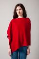 Poncho cachemire BELIZE Rouge carmin