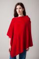 Poncho cachemire CECILE Rouge carmin