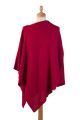 Poncho cachemire CARMEN Rouge rubis 
