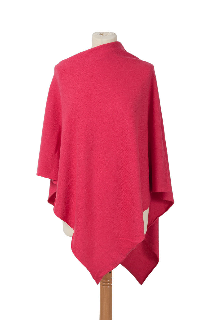 Poncho cachemire MOMBASA Rose Framboise