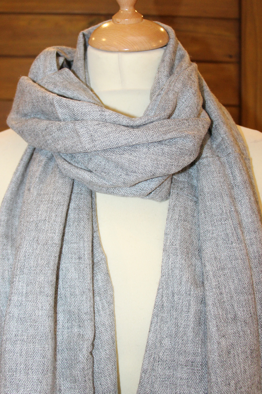 Echarpe pashmina cachemire PACHA Gris clair